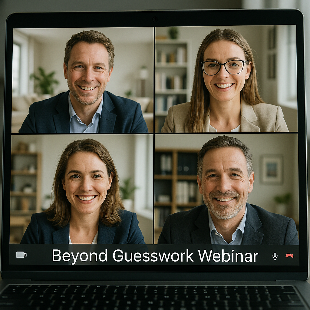 Beyond Guesswork Webinar on Zoom Beyond Guesswork Webinar on Zoom